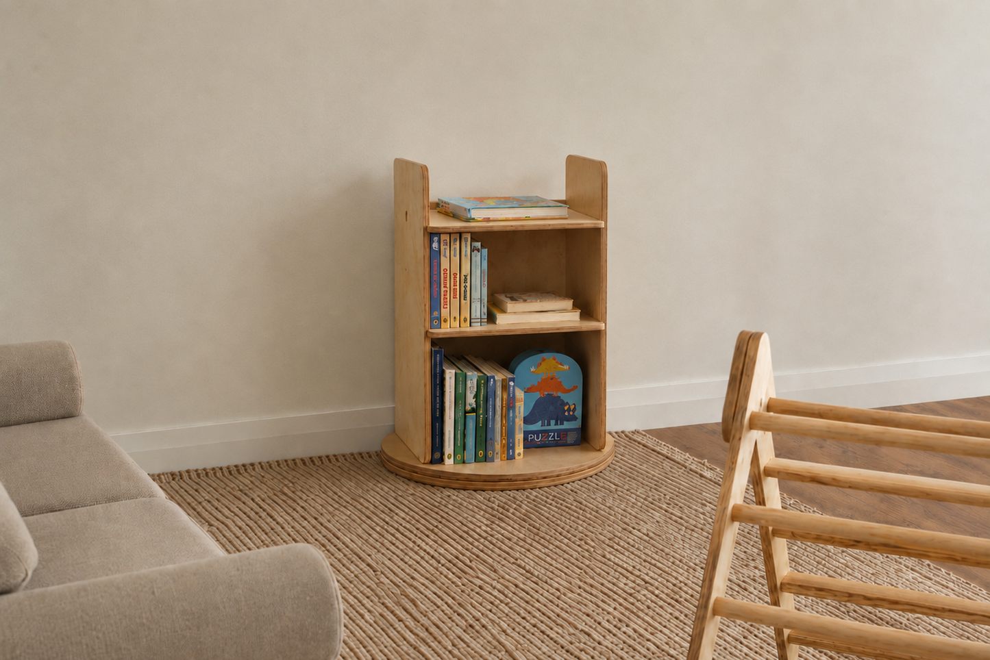 Small Rotating Bookcase, 2 Tier